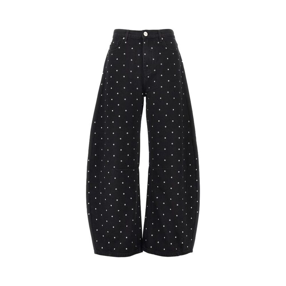 Pinko Women Studded Barrel Fit Jeans